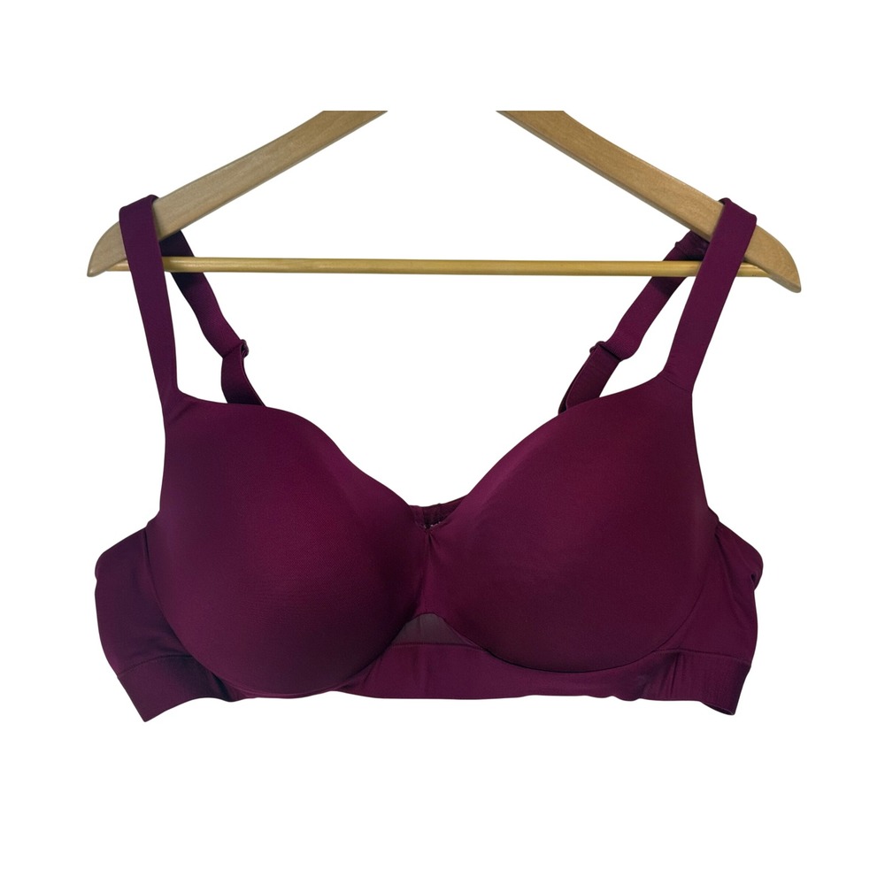 CACIQUE Lane Bryant Full Coverage Underwire Bra Size 42C Berry Padded Smooth